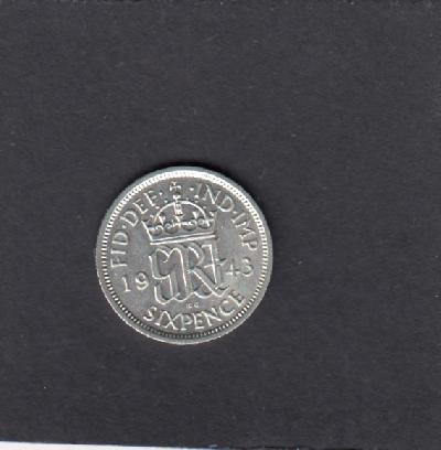 Beschrijving: 6 Pence GEORGIUS VI